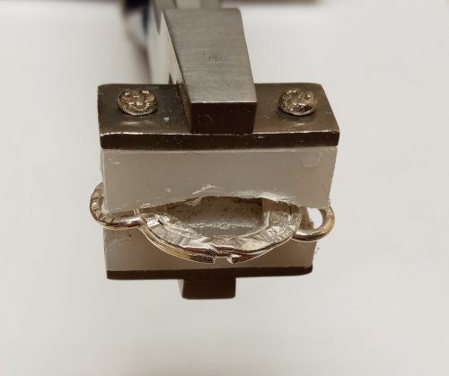 Judy Larson's Rustic Silver Links - , Findings & Components, Toggles & Clasps, Earwire & Headpin, Butane Torch, Soldering, Solder, Slightly curve the link using a bracelet bending pliers